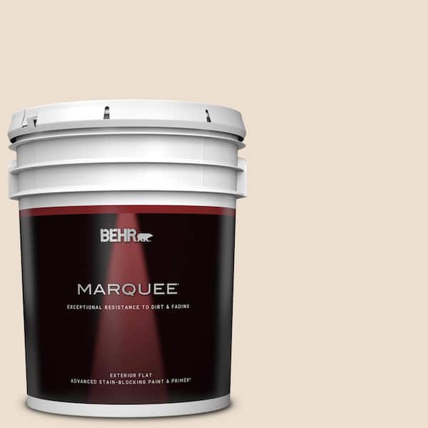 BEHR MARQUEE 5 gal. #W-F-120 Natural Linen Flat Exterior Paint & Primer