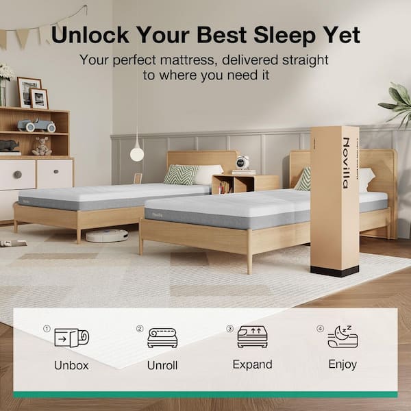 Cooling Twin Medium Cooling Gel Memory Foam 6 in. Mattress, Bed in a Box, Breathable and Hypoallergenic