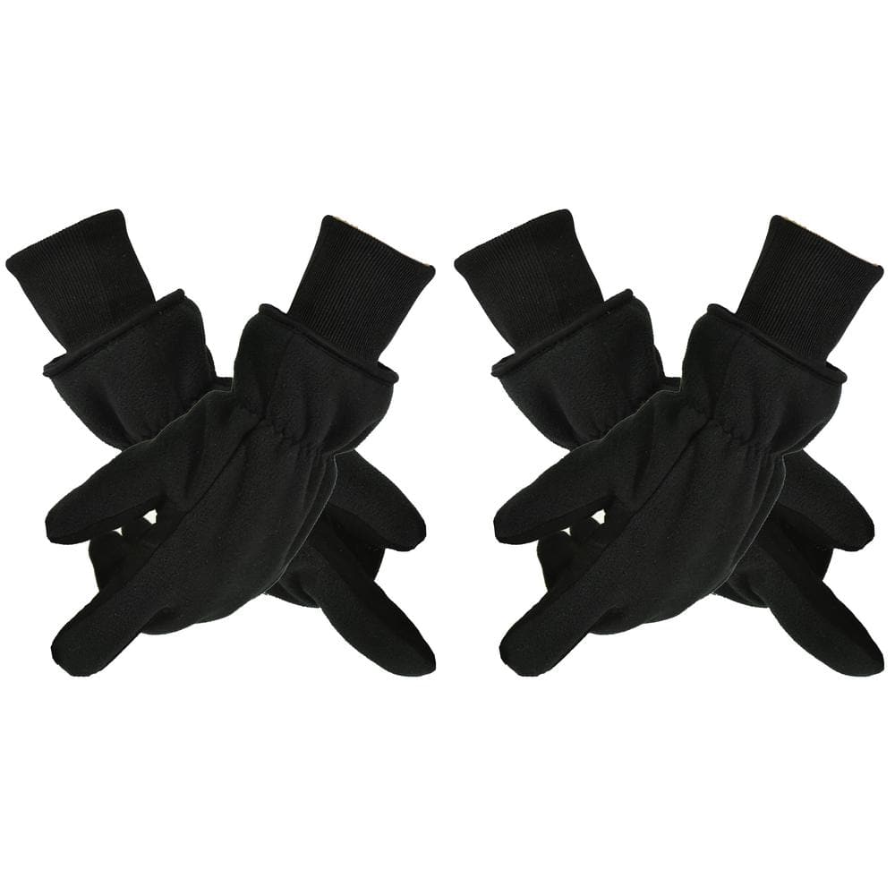Large, Black/Grey Winter Gloves with Deerskin Palm and Polar Fleece Back, Insulated Lining(2-Pair) price history on PriceWatchPro