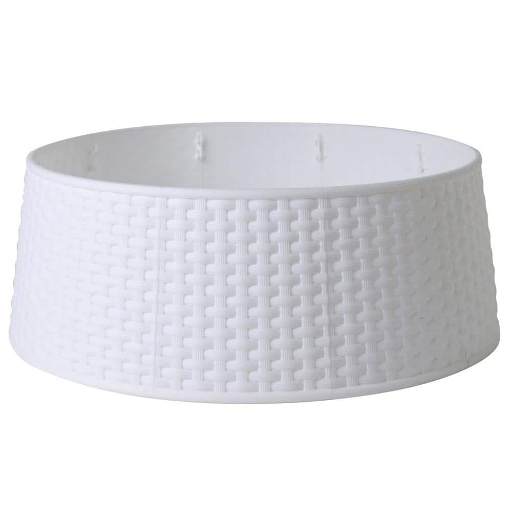 21 in. White Rattan Pattern Medium Christmas Tree Collar price history on PriceWatchPro