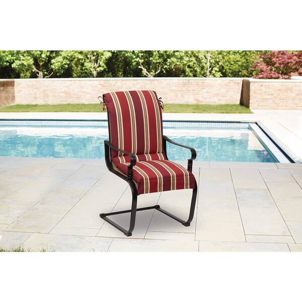 Hampton Bay Universal Chili Stripe, Outdoor Patio Sling Chair Cushion