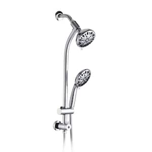2-Spray Patterns 1.8 GPM Round 5 in. Wall Bar Shower Kit with Hand Shower and Slide Bar in Polished Chrome