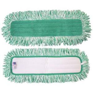 36 in. Microfiber Dry Sweeping Cloth Refill with Fringe Green