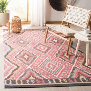 Marbella Red/Gold 3 ft. x 5 ft. Tribal Geometric Area Rug