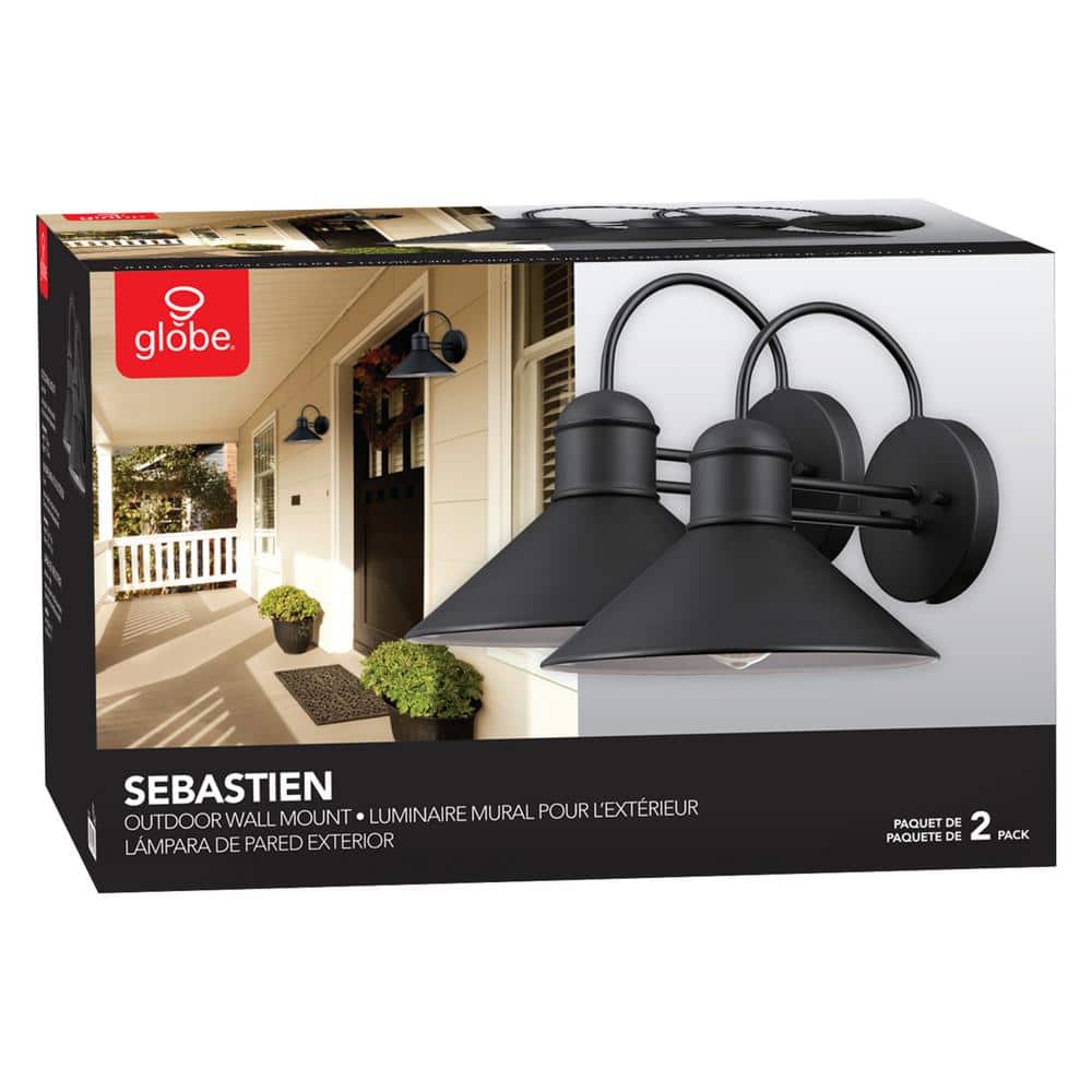 Sebastien Matte Black Metal 1-Light Wall Sconce Set