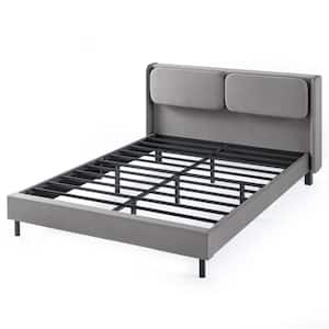 Avery Grey King Platform Bed with Reclining Headboard and USB Ports