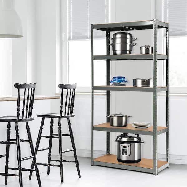 4-Pieces Gray 5-Tier Heavy Duty Steel Garage Storage Shelving Unit Adjustable 144 in.W x 72 in.H x 16 in.D