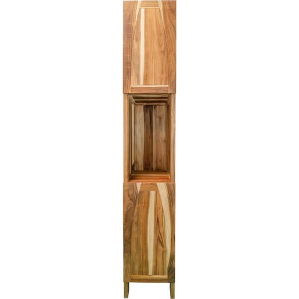 Tranquility 14-in W x 16-in D x 78 in. T Brown, Cabinet, Solid Wood Teak Linen Cabinet Bathroom Cabinet in Natural Teak