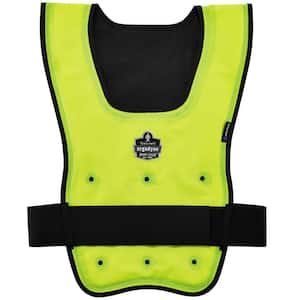 Chill-Its 6687 Unisex L/XL Lime Dry Evaporative Cooling Vest with Elastic Waist