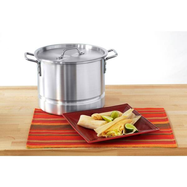 Imusa 32qt Aluminum Tamale/seafood Steamer With Ruby Red Handles & Glass  Lid : Target