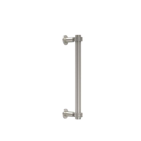 Contemporary 12 in. Back to Back Shower Door Pull with Dotted Accent in Polished Nickel