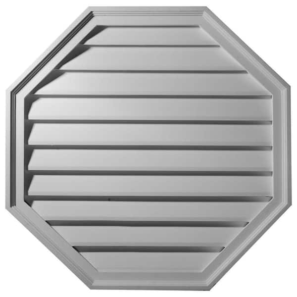 Ekena Millwork 18 in. x 18 in. Octagon Primed Polyurethane Paintable Gable Louver Vent Non-Functional
