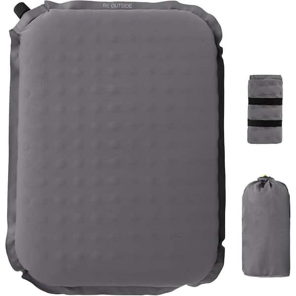 Black TPU Inflatable Stadium Seat Cushion with Memory Foam for Travel, Sports, and Office Chairs