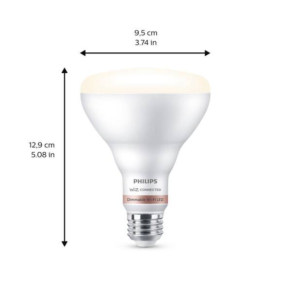 Philips Daylight BR30 LED 65-Watt Equivalent Dimmable Smart Wi-Fi Wiz Connected Wireless Light Bulb Philips Daylight BR30 LED 65-Watt Equivalent Dimmable Smart Wi-Fi Wiz Connected Wireless Light Bulb