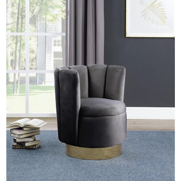 Grey velvet bucket online chair