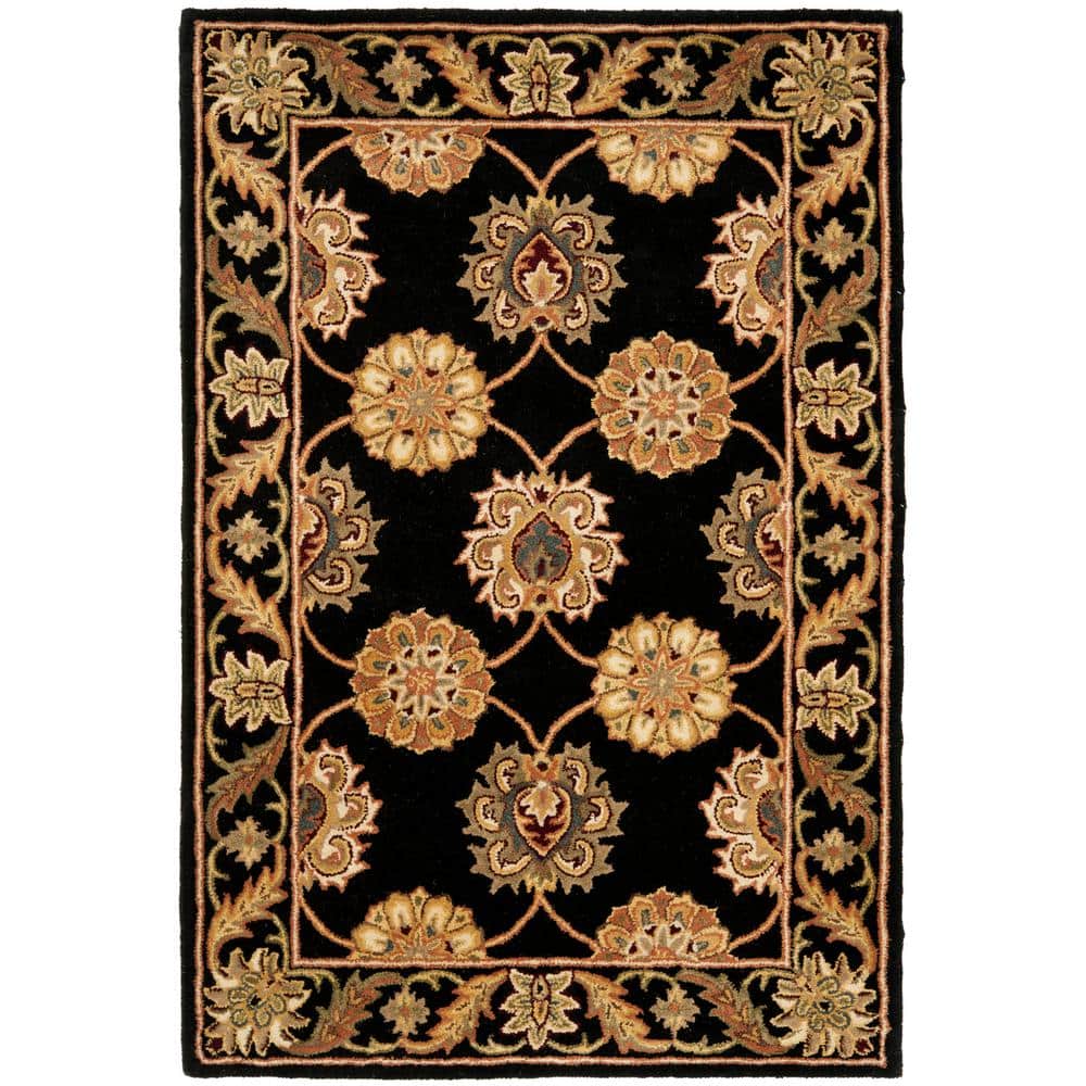 Heritage Black and Gold Hand-Tufted Wool Area Rug 3' x 5'