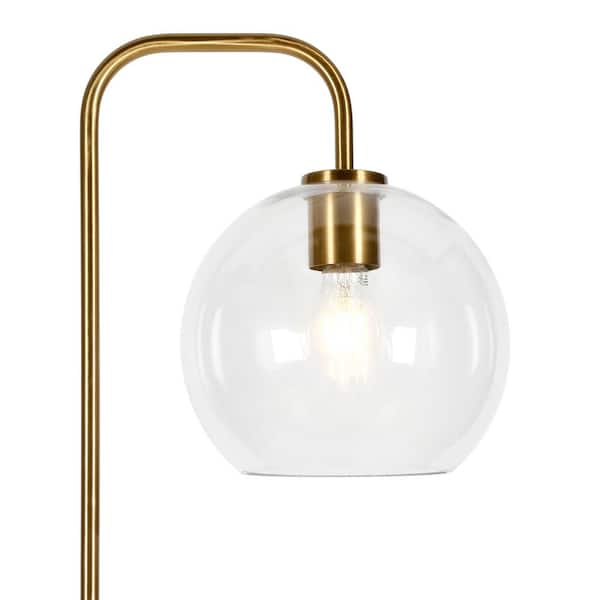 Meyer&Cross Harrison 62 in. Brass Finish Arc Floor Lamp with Glass