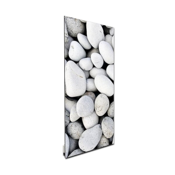 Heat Storm Glass Heater 500-Watt Radiant Wall Hanging Decorative Glass Heat Panel - Rock Pebbles