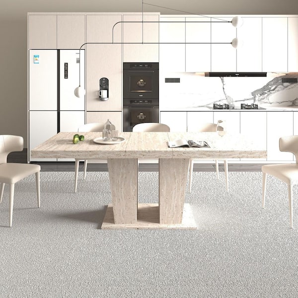 【pepe】PRINCESS Table GrillStone Beige Noble House Sheila 63 in to 78.74 in. Rectangle Oak Wood Double