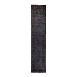 Gray 2 ft. 7 in. x 12 ft. 2 in. Fine Vibrance One-of-a-Kind Hand-Knotted Area Rug