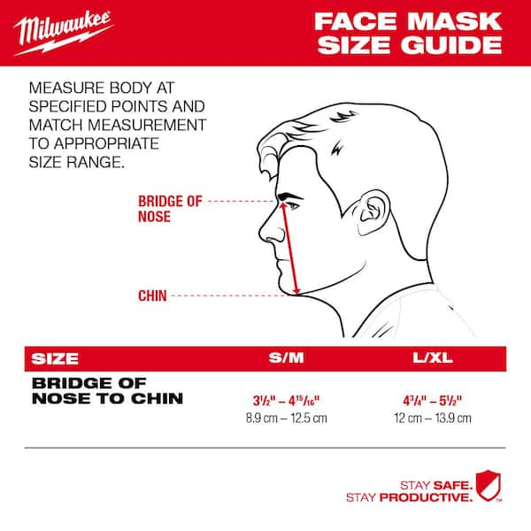 Milwaukee Large/X-Large Black 3-Layer Reusable Performance Face