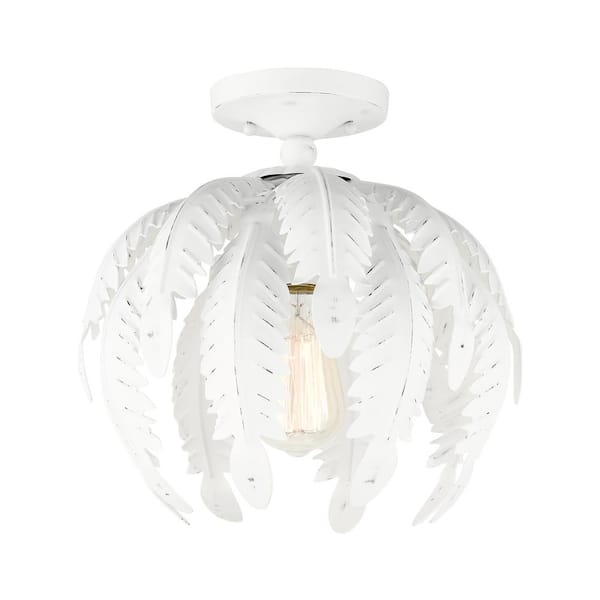 AVIANCE LIGHTING Acanthus 1 Light Antique White Semi Flush Mount