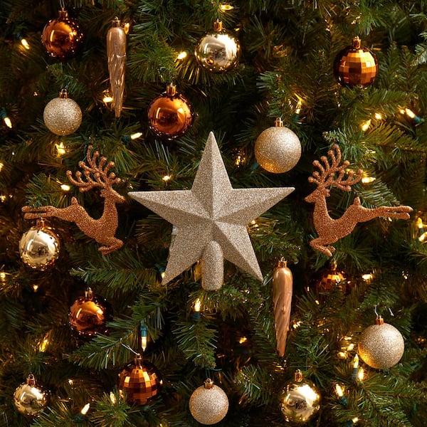 Shatterproof Holiday Christmas Lux Ornament Set with Re-Useable Storage Container (40-Pack)