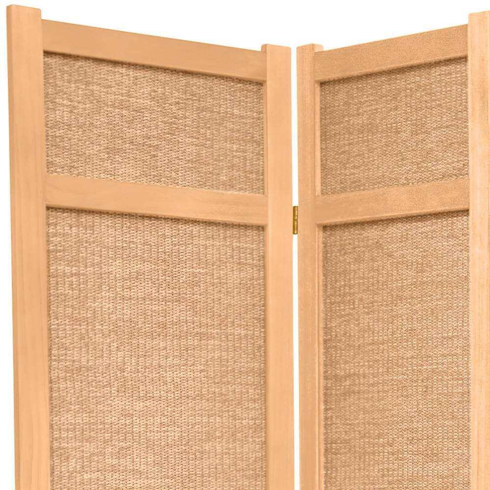 86" Natural Jute Shoji 3-Panel Room Divider