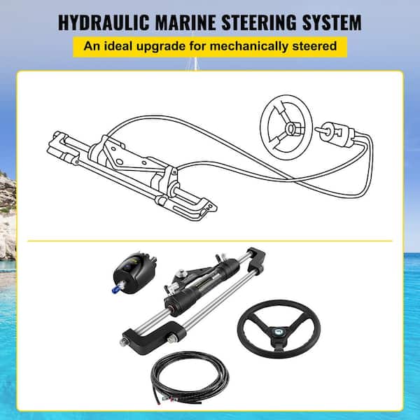 VEVOR YYDJHK6400A-3TJ18V0 Hydraulic Boat Steering Kit