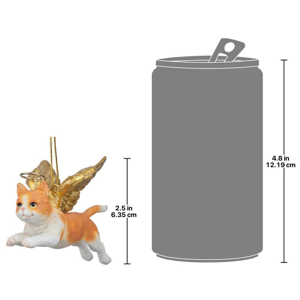 Orange Tabby Cat Angel Resin Holiday Ornament