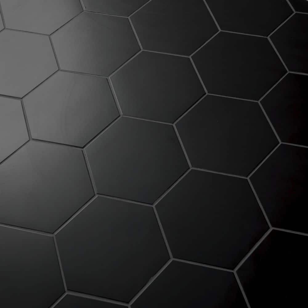 MSI Glassel Nero Hexagon Matte Porcelain Tile 9 in. x 10 in