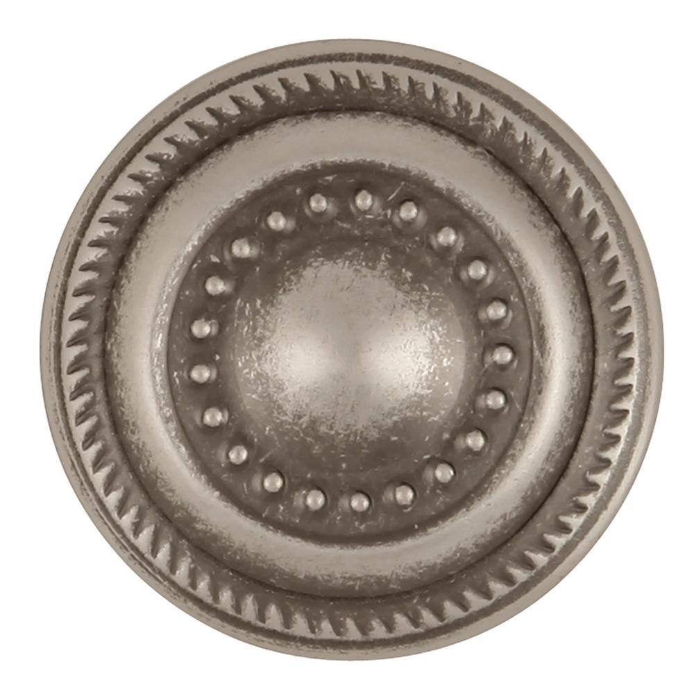 Silver Traditional Round Mushroom Cabinet Knob with Mounting Hardware