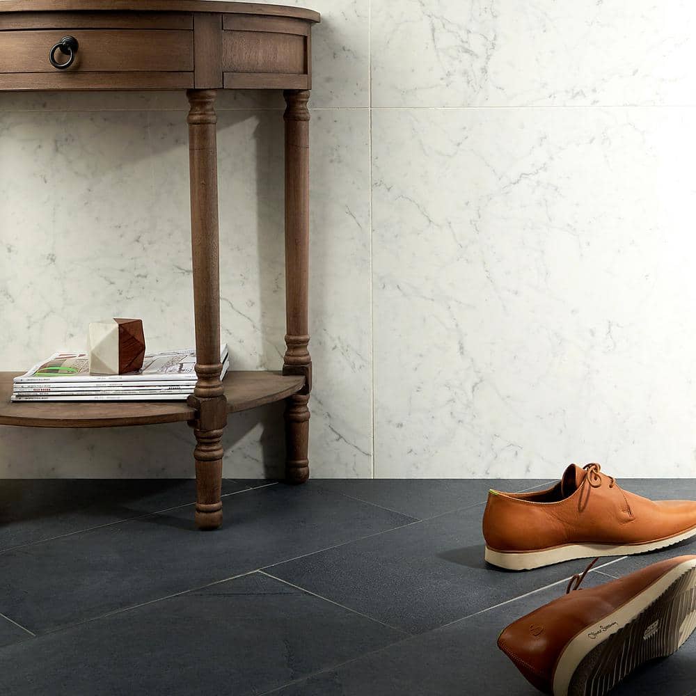 Copley Black 12" x 24" Matte Porcelain Stone Look Tile