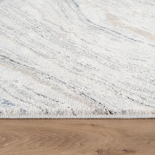 Marble Swirl Distressed 2 ft. 3 in. x 8 ft. Runner Gray Area Rug