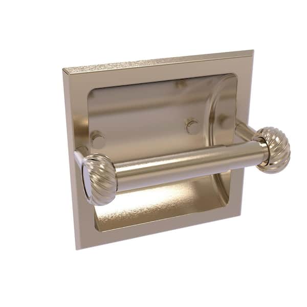 Allied Brass Continental Collection Recessed Toilet Tissue Holder with Twisted Accents in Antique Pewter