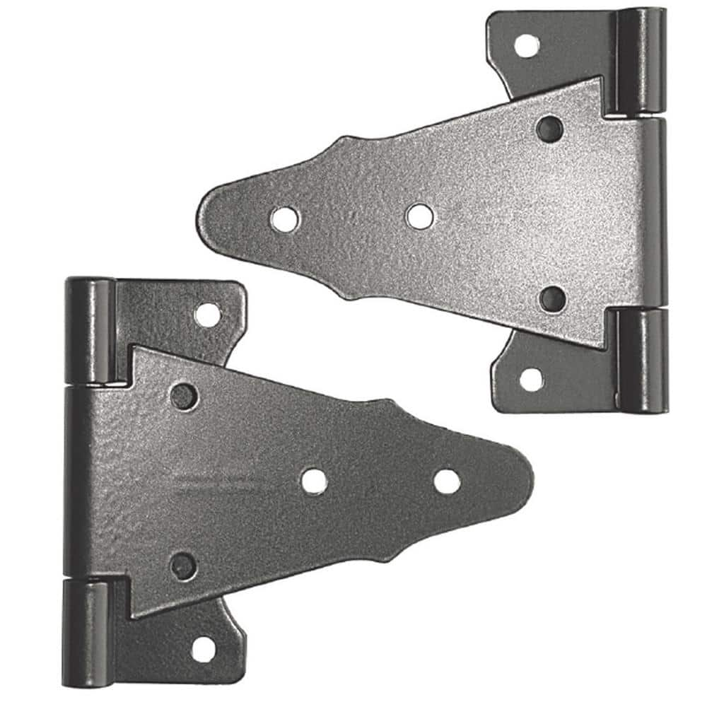 NUVO IRON 6 in. W Black Heavy-Gauge Galvanized Steel Tee Hinge (24-Sets ...