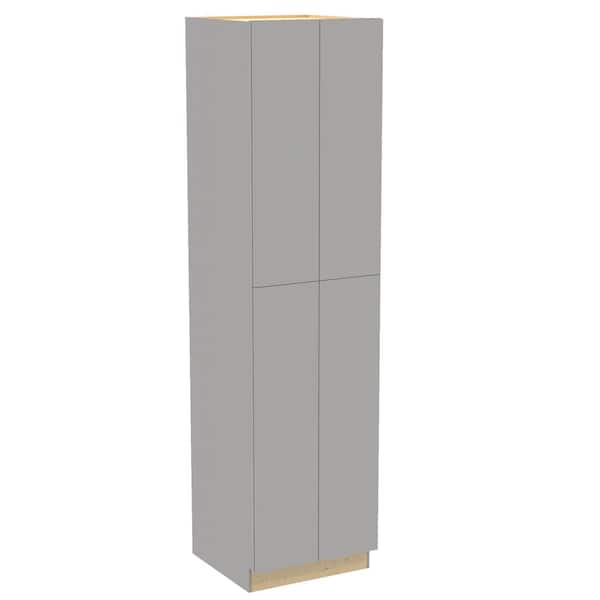 Home Decorators Collection Hargrove 24 in. W x 24 in. D x 90 in. H Assembled Plywood Pantry Kitchen Cabinet in Veiled Gray with Soft Close