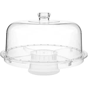 1-Tier Clear Acrylic Cake Stand Multi-Functional 6 in 1 Serving Stand