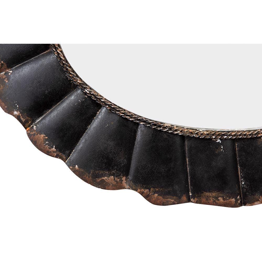 Elegant Full-Length Oval Wooden Mirror with Silver Accents, 24"x31"
