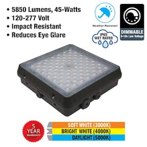 Bronze Exterior Outdoor LED Canopy Light Area Light Flood Light 5850 Lumens Color Selectable Impact Resistant