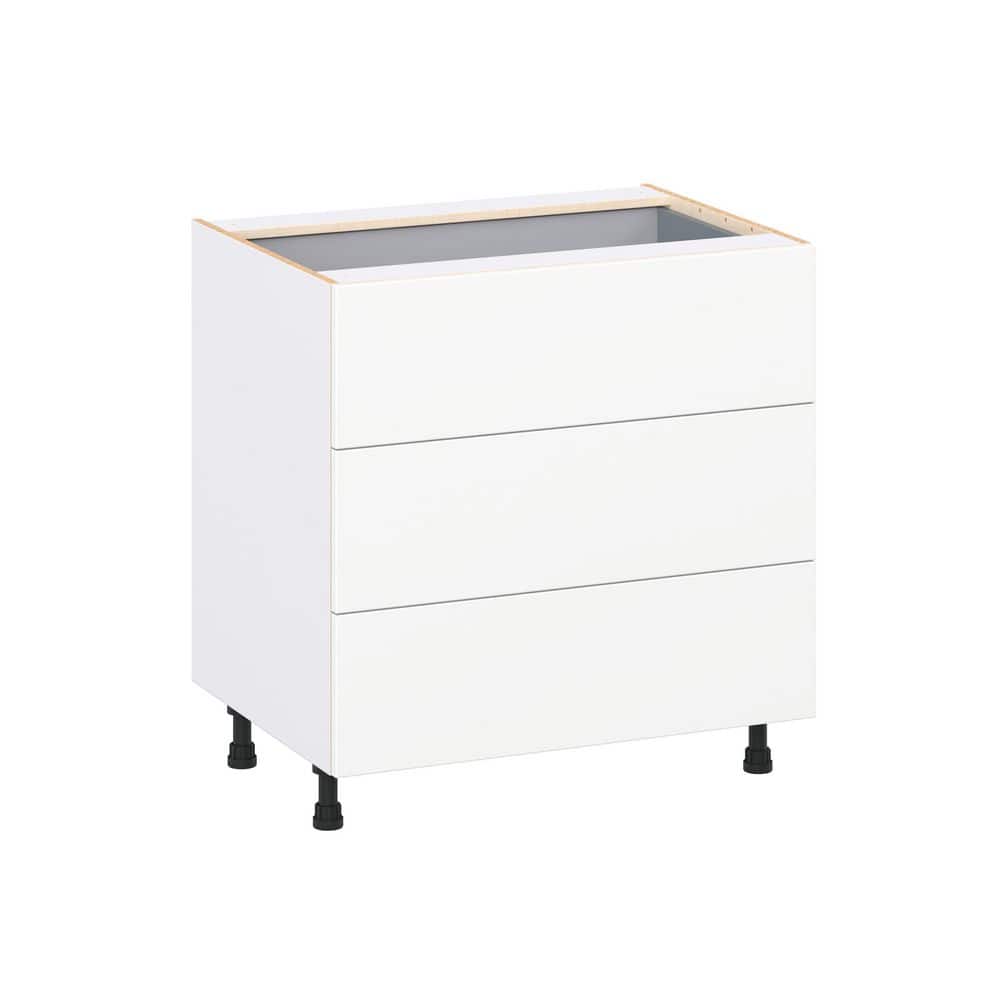 Timberline 33 in. W x 24 in. D x 34.5 in. H Assembled Slab Drawer Base Kitchen Cabinet in Bright White with 4-Drawers price history on PriceWatchPro