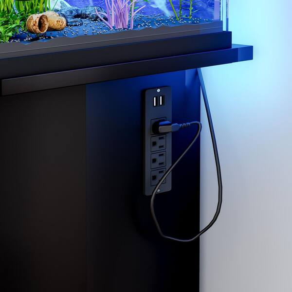 Nestfair 47.64 in. Black 55-75 Gal. Fish Tank Stand Aquarium Stand