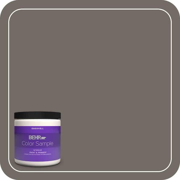 BEHR PREMIUM PLUS 8 oz. #PPU24-04 Burnished Pewter Eggshell Enamel Interior Paint & Primer Color Sample