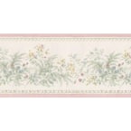 Falkirk Brin Blooming Flowers Pink, Green, Yellow, Blue Wallpaper Border
