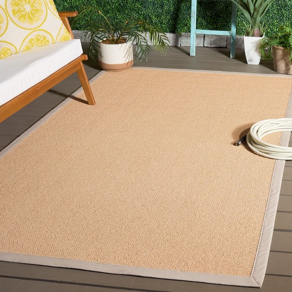 Napa Faux Sisal 2 ft. x 3 ft. Maize/Beige Border Area Rug