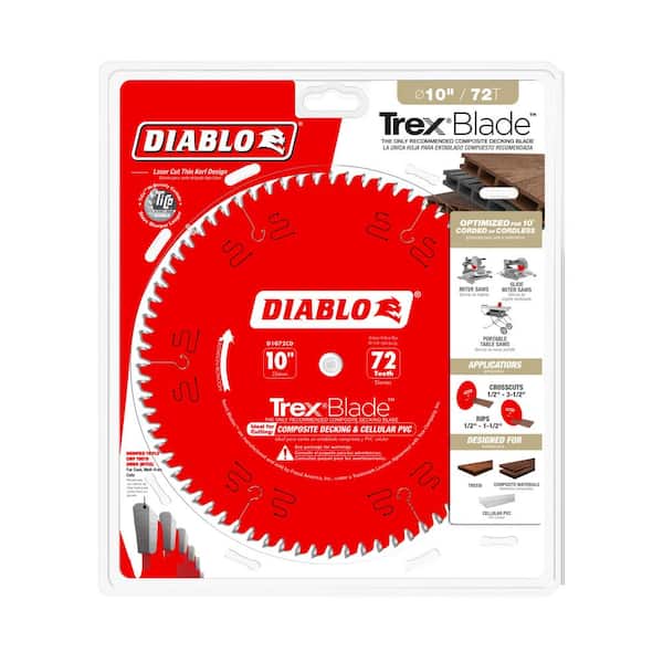 10 in. x 72-Tooth Trex/Composite Material Cutting Saw Blade 10 in. x 72-Tooth Trex/Composite Material Cutting Saw Blade