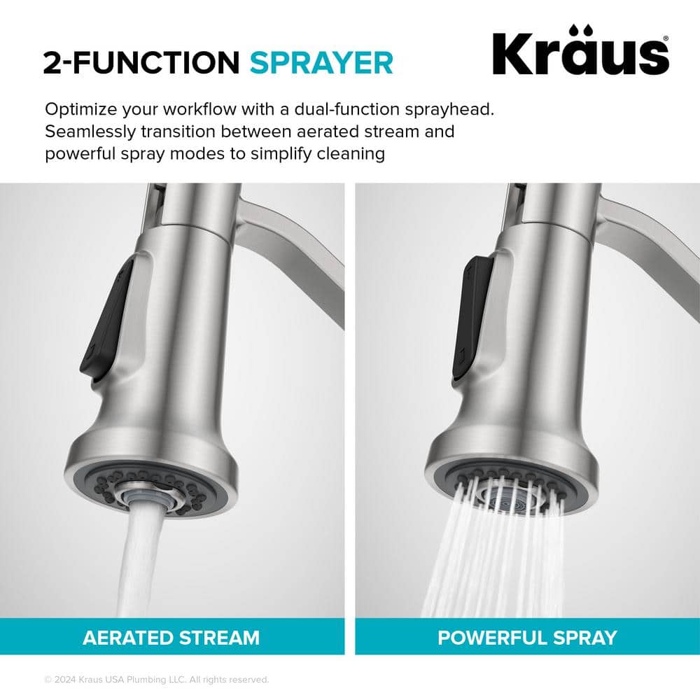 Britt Spot-Free Stainless Steel Commercial Style Pull-Down Kitchen Faucet