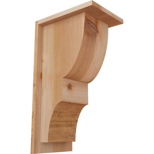 Ekena Millwork 7-1/2 in. x 10 in. x 18 in. Western Red Cedar Ridgewood Smooth Corbel with Backplate