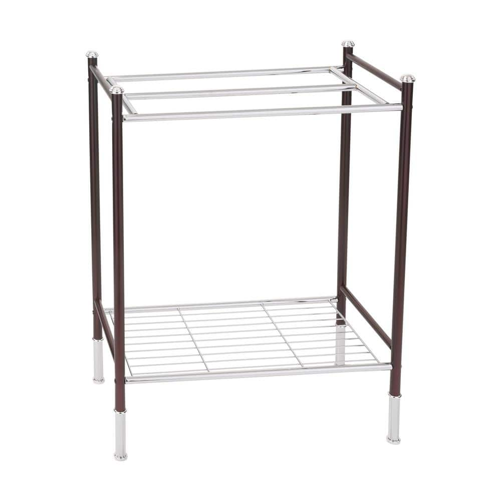 Organize It All Acrylic 3 Bar Towel Rack with Bottom Shelf