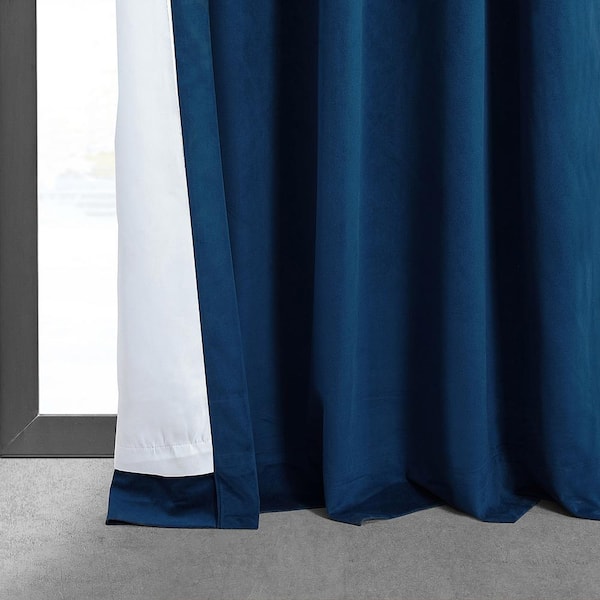 48" x 84" Royal Blue Velvet Lined Ring-top Curtain Awesome Collection 1 Panel 